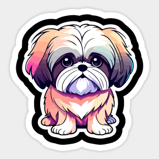 Shih Tzu Dog Illustration Sticker